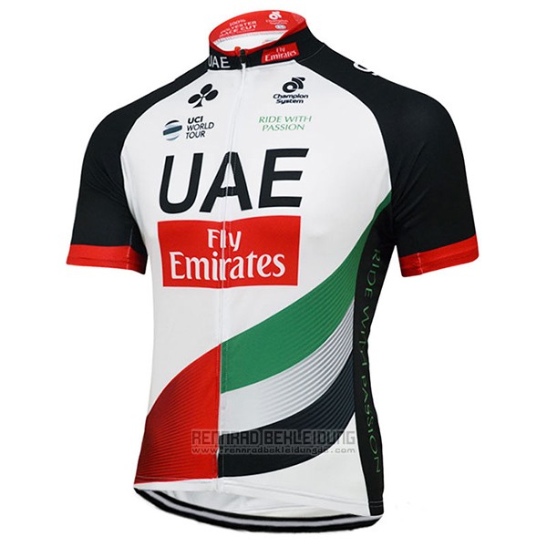 2017 Fahrradbekleidung UCI Weltmeister Uae Wei Trikot Kurzarm und Tragerhose